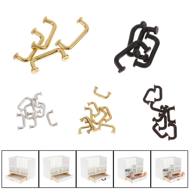 Furniture Hardware Pulls - 1:12 Miniature 4/8pcs Door Cabinet Closet
