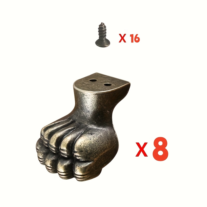 8pcs Antique Foot Brass Jewelr - Furniture Hardware Brass recension och pris